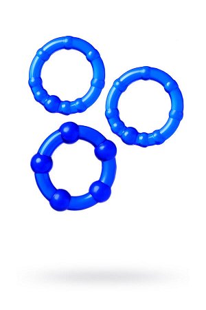 Набор эрекционных колец на пенис A-Toys by TOYFA Tian, TPE, синий, ? 3,5/3/2 см
