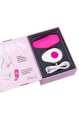 Клиторальный вибратор в трусики JOS FLIRTY, силикон, розовый, 9,3 см