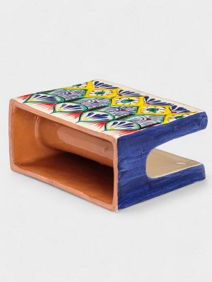 Салфетница узбекская Шафран «Риштанская керамика», 11.5x5.5x9 см, разноцветная