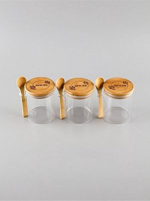 Банки для хранения сыпучих продуктов и круп Spices, 3 шт. по 420 мл