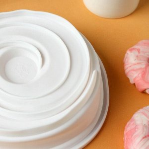 Форма для выпечки и муссовых десертов KONFINETTA «Круговорот», силикон, 20x5 см, белая