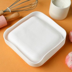 Форма для муссовых десертов и выпечки KONFINETTA «Квадро», силикон, 18.5x5 см, белая