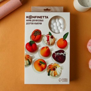 Форма для выпечки и муссовых десертов KONFINETTA «Облако», силикон, 30x18.8x3.5 см, 6 ячеек (7.4x7.4 см), белая