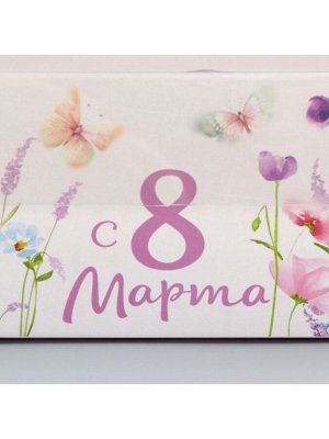 Коробка для капкейка, кондитерская упаковка, 6 ячеек «8 марта»,23 х 16 х 7.5 см