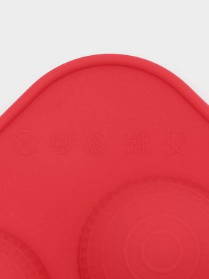 Форма для шоколада новогодняя Доляна «Шар», силикон, 15x15x2 см, 6 ячеек d=3.7 см, цвет красный