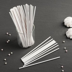 Палочки для кондитерских изделий, d=0.3 см, 15 см, набор 50 шт., бумага, белые