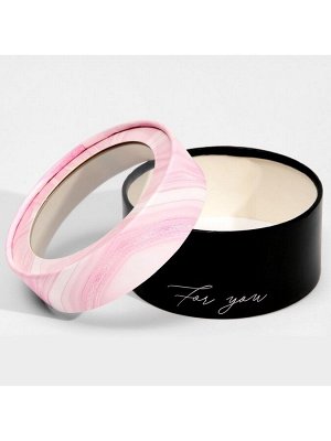 Коробка для макарун, кондитерская упаковка тубус с окном, For you 12 х 12 х 5 см