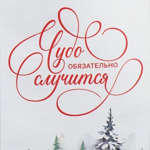 Пакет подарочный без ручек «Чудо обязательно случится», 10 х 19.5 х 7 см, Новый год