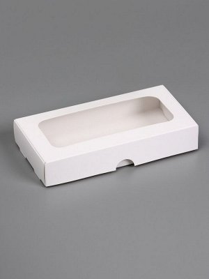 Подарочная коробка под плитку Дубайского шоколада, складная, белая, 16x8x2.7 см