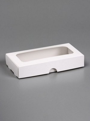 Подарочная коробка под плитку Дубайского шоколада, складная, белая, 16x8x2.7 см