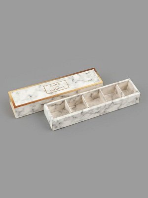 Коробка для конфет, кондитерская упаковка, 5 ячеек, «Мрамор», 5 х 21 х 3.3 см