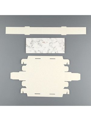 Коробка для конфет, кондитерская упаковка, 5 ячеек, «Мрамор», 5 х 21 х 3.3 см
