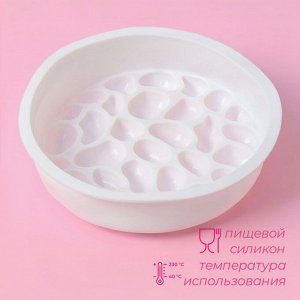 Форма для муссовых десертов и выпечки Доляна «Камешки», силикон, 19.5x5.5 см, цвет белый
