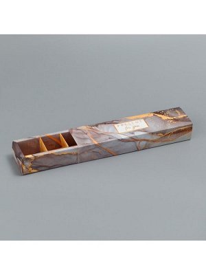 Коробка для конфет, кондитерская упаковка, 5 ячеек, «Камень», 5 х 21 х 3.3 см