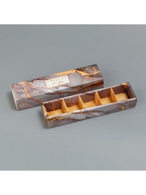 Коробка для конфет, кондитерская упаковка, 5 ячеек, «Камень», 5 х 21 х 3.3 см