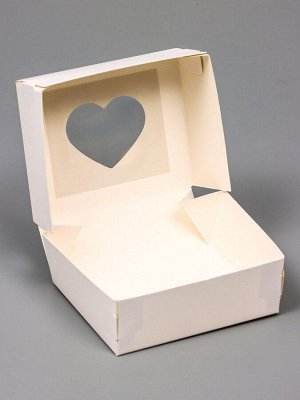 Коробка складная «Сердца», ,белый, 10x8x3.5 см