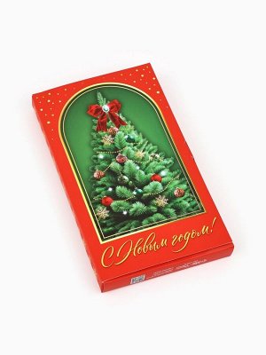 Коробка для шоколада с местом для денег «Классический Новый год», 20*2*12 см