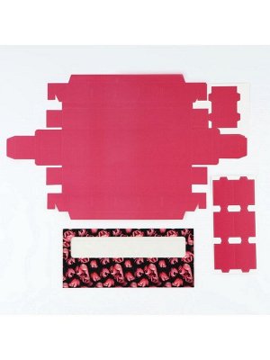 Коробка под 5 конфет с ячейками «Фуксия», 21 х 3.3 х 5.8 см
