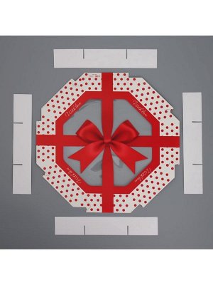 Коробка кондитерская складная, упаковка «Бантик», 27 х 27 х 5 см