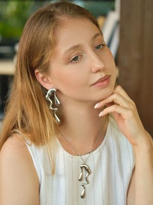 Гарнитур 2 предмета: кулон, серьги «Капли» таяние, цвет золото