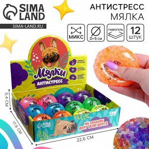 Антистресс сквиш мялка «На счастье», с гидрогелем, с блёстками, в шоубоксе, МИКС