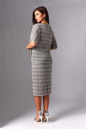 Платье Платье МиА-Мода 1114 
Состав ткани: ПЭ-84%; Металл-16%; 
Рост: 164 см.

Комплект женский состоит из блузки и юбки. Блузка с цельнокроеным рукавом &quot;летучая мышь&quot;.По горловине вырез &q