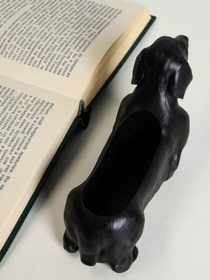 Подставка для мелочей «Такса», гипс, 16x10x6 см, чёрный