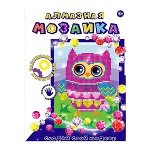 Алмазная мозаика по номерам 15х20 см "Сова" Частичная выкладка 90784 Centrum