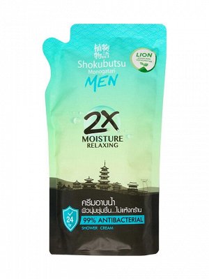 LION "Shokubutsu" Крем-гель для душа 400мл "Moisture Relaxing"  (мягк.уп) /12шт/ Таиланд