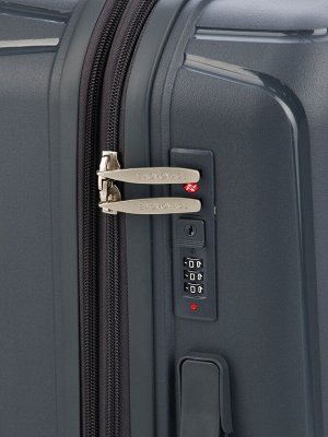 Чемодан на колёсах Bagvoyage средний 73 л (М), на молнии, с увеличением, кодовый замок, 4 колеса, серый