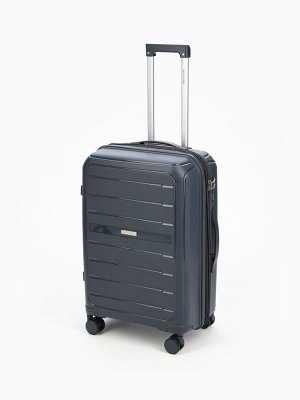 Чемодан на колёсах Bagvoyage средний 73 л (М), на молнии, с увеличением, кодовый замок, 4 колеса, серый