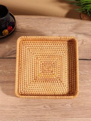 Поднос, 21x21x4 см, ротанг