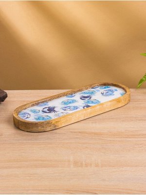 Набор розеток на подносе «Крабы», 3 шт., 33.5x13x6.5 см, дерево манго
