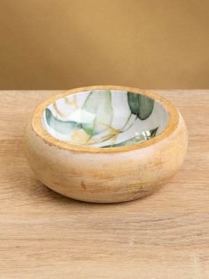 Набор розеток на подносе «Листья», 3 шт., 33.5x13x6.5 см, дерево манго