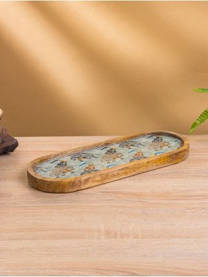 Набор розеток на подносе «Мудрый слон», 3 шт., 33.5x13x6.5 см, дерево манго
