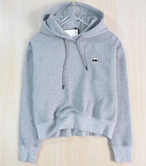 Костюм хлопковый: толстовка с капюшоном + широкие брюки, серый