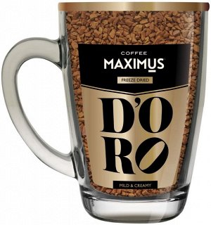 Кофе сублимированный в стеклянной кружке «Doro»  ТМ Maximus 70гр.  1*12	"