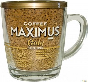 Кофе сублимированный в стеклянной кружке «Gold»  ТМ Maximus 70гр. 1*12	"