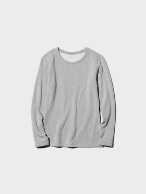 UNIQLO Heattech Ultra Warm - очень теплый термо-лонгслив с круглым вырезом - 01 OFFWHITE