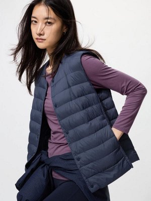 UNIQLO Heattech - тонкая термо-кофта с круглым вырезом - 76 PURPLE