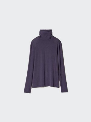 UNIQLO Heattech - тонкая термо-кофта с длинным рукавом - 79 DARKPURPLE