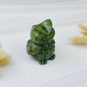 Фигурка резная "Сова" из камня Змеевик