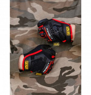 Перчатки mechanix m-pact fingerless, black/red