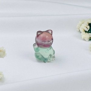 Фигурка Манэки-нэко (Кот удачи) из Флюорита