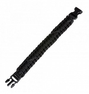 Paracord bracelet with buckle, black