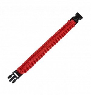 Paracord bracelet with buckle, red