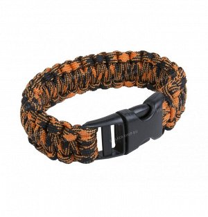 Paracord bracelet with buckle, inferno