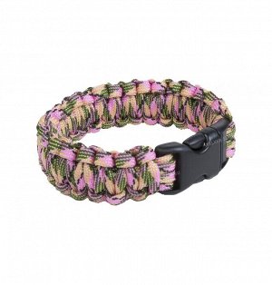 Paracord bracelet with buckle, pink