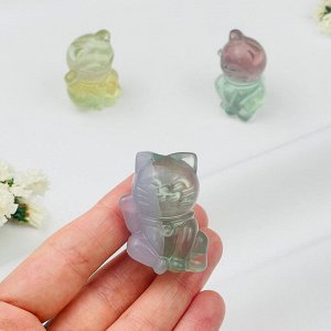 Фигурка Манэки-нэко (Кот удачи) из Флюорита