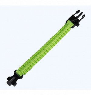 Paracord bracelet ,buckle with whistle and flint, lime